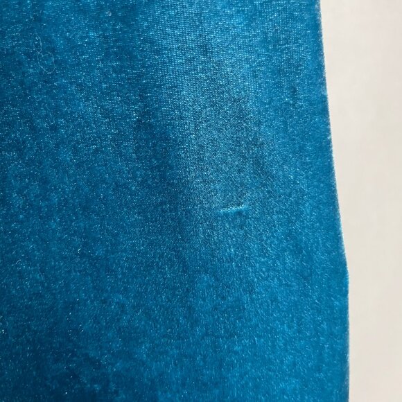 Soft Surroundings Velvet Top Blouse Button-Up Stretch Sz Medium Teal Long Sleeve - Picture 8 of 15